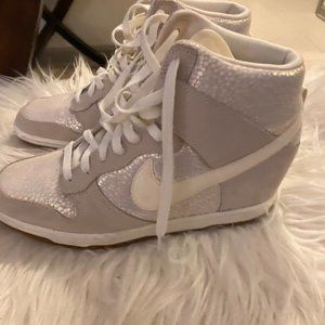 White/Cream/Grey Nike Sneaker Wedges